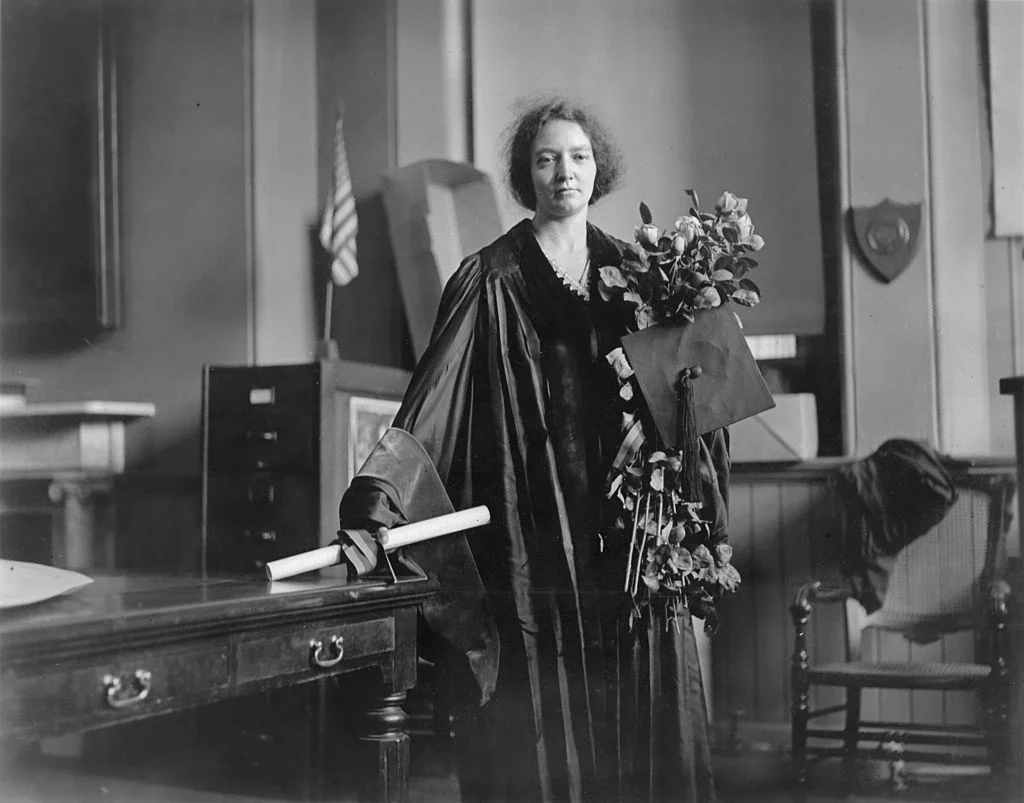 Irène Joliot-Curie after presenting her PhD dissertation on May 23, 1921 ( Acc. 90-105 - Science Service, Records, 1920s-1970s, Smithsonian Institution Archives )