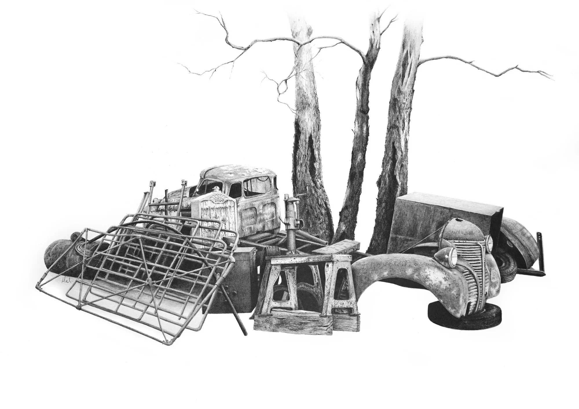 Relics 1 Graphite on paper 420 x 297mm 2018