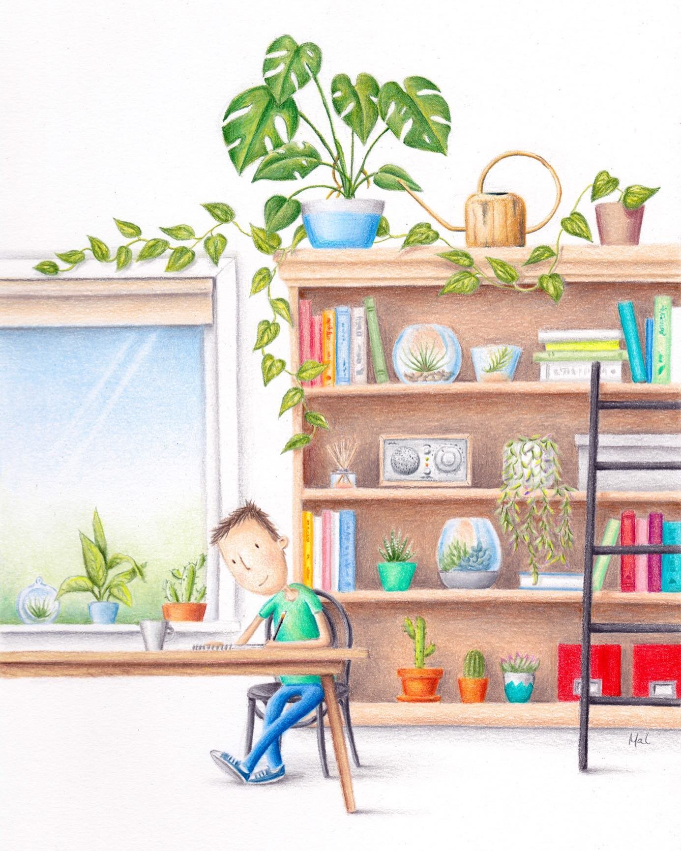 &ldquo;If you have a garden and a library, you have everything you need.&rdquo; - Cicero

This quote from Cicero inspired this drawing, and how true it is. 

In terms of creating this piece there&rsquo;s no digital trickery here, just a tin of colour