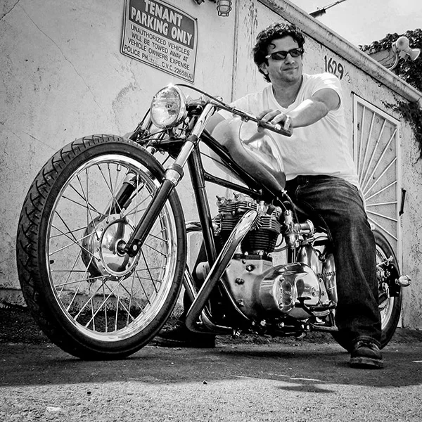 SCOTTY | 11 Yous guys ever heard of the “Harbortown Bobber?” Yep, it’s his! This guy builds, rides, and has directed several documentaries focusing on the culture of the backyard motorcycle builder. • ‘69 Triumph 650 Bonneville “The Harbortown Bobber” • ‘76 Honda CB750F • ‘66 Shovel Head