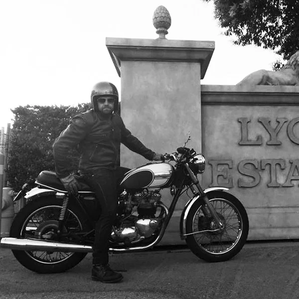 P!NKY | 33 On any given Wednesday, you can find this one of a kind mad man flying up the nearest closed freeway ramp. He'll most likely be cruising through, fuzz hot on his tail. Guitarist and designated smoke signaler of VVMC House band, Cougar Getting, Jr. • ‘75 Norton Commando 850 • ‘75 Honda CB550 • ‘76 Triumph Bonneville 750
