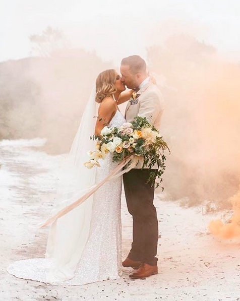 Casey wears the Angela Veil