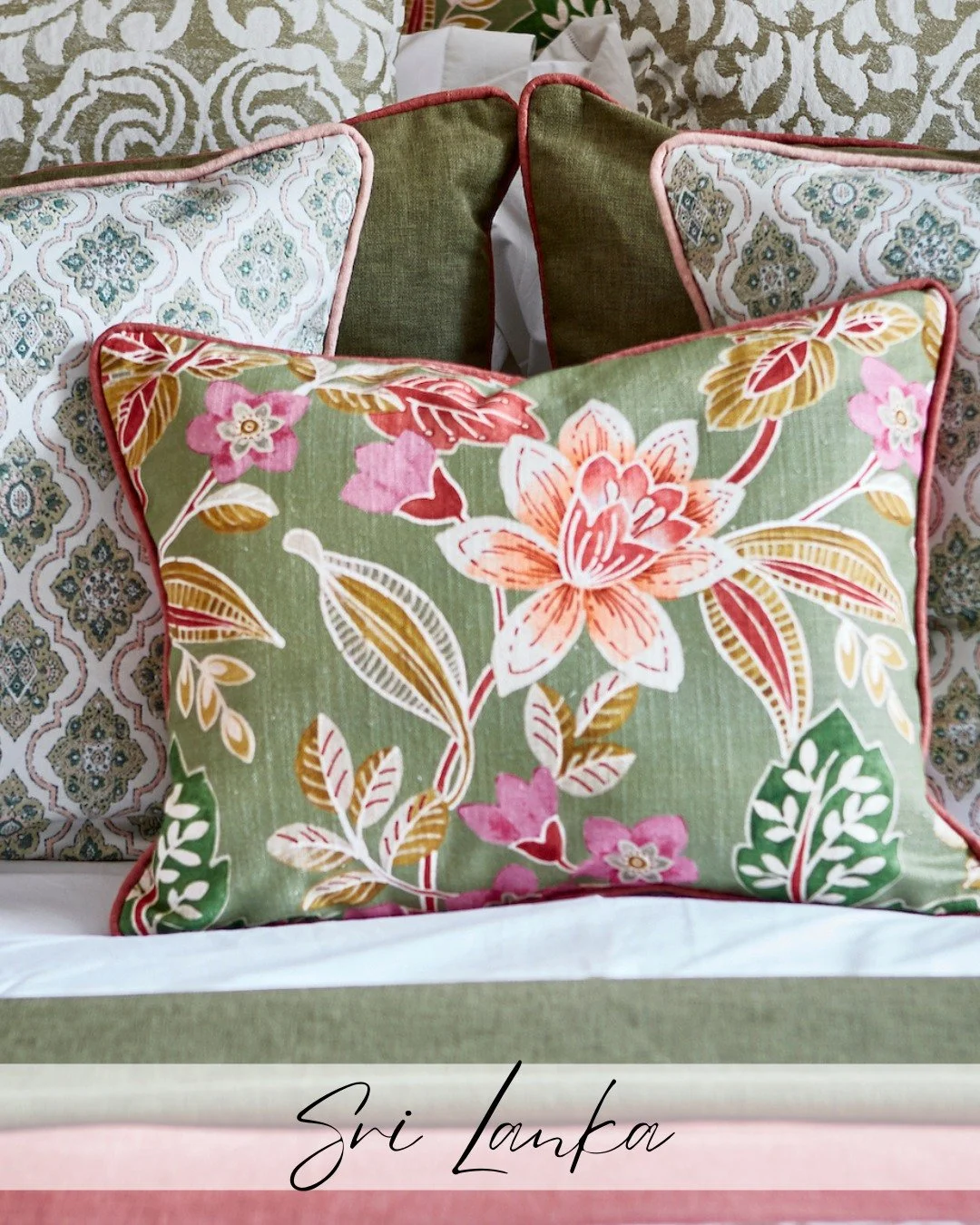 Inspired by Sri Lanka&rsquo;s lush tropical landscapes and vibrant culture, this linen-look collection bursts with colour and personality. From bold Jacobean florals to stylised trees, painterly textures and intricate embroideries, every design tells