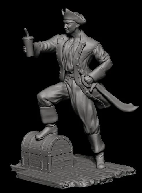 Pirate Smoothie Zbrush Clay render