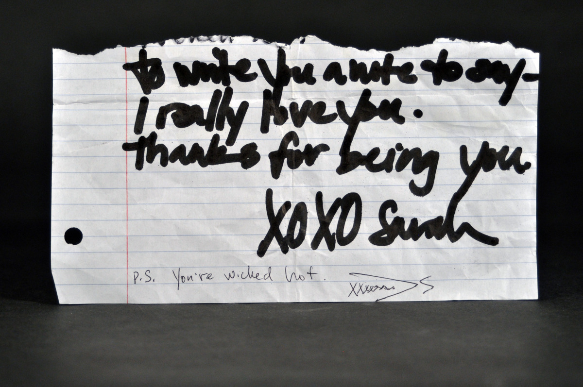 A note from an ex representing Love and Belonging.