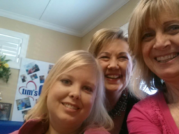 Jennifer, Becky, and Eleanor enjoy a recent prayer-lunch.