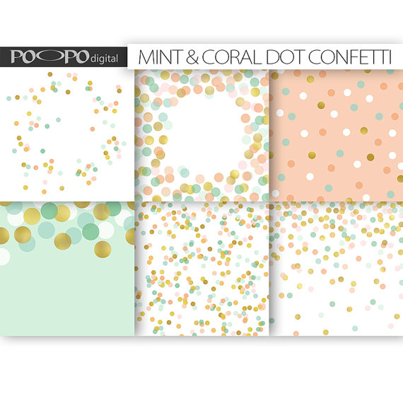 Mint & Coral Confetti