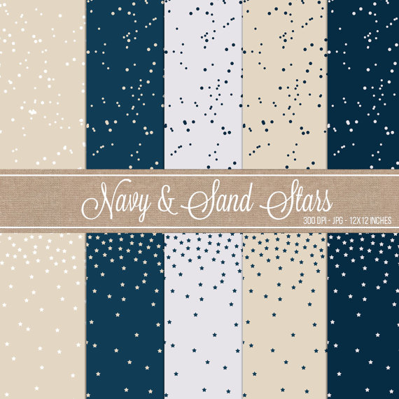 Navy & Sand Stars