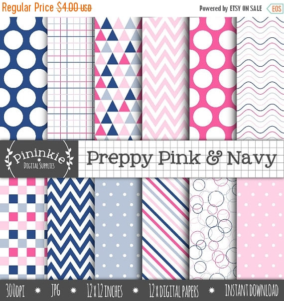 Preppy Pink & Navy