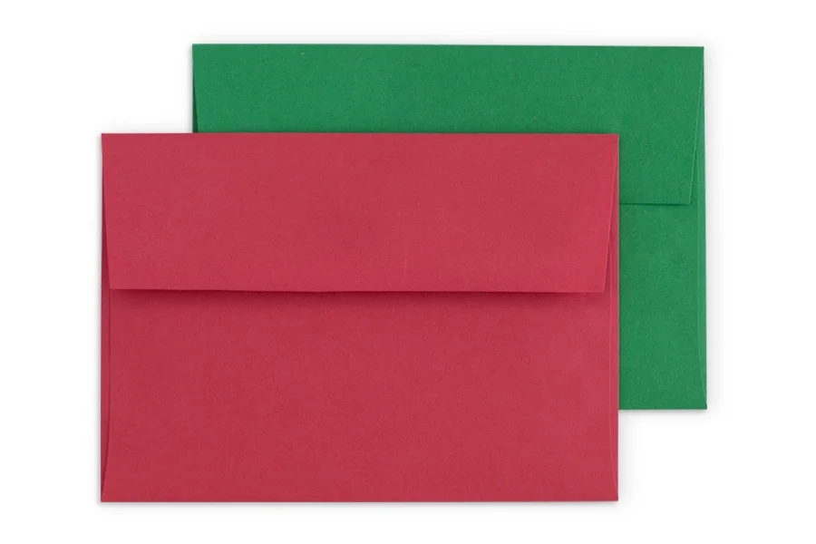 Premium: festive Red or Green envelopes with square flap