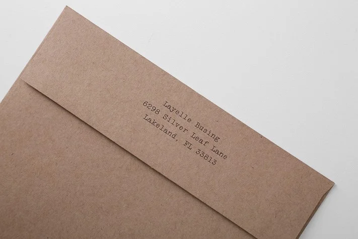 Your return address can be printed on the back of your envelopes...