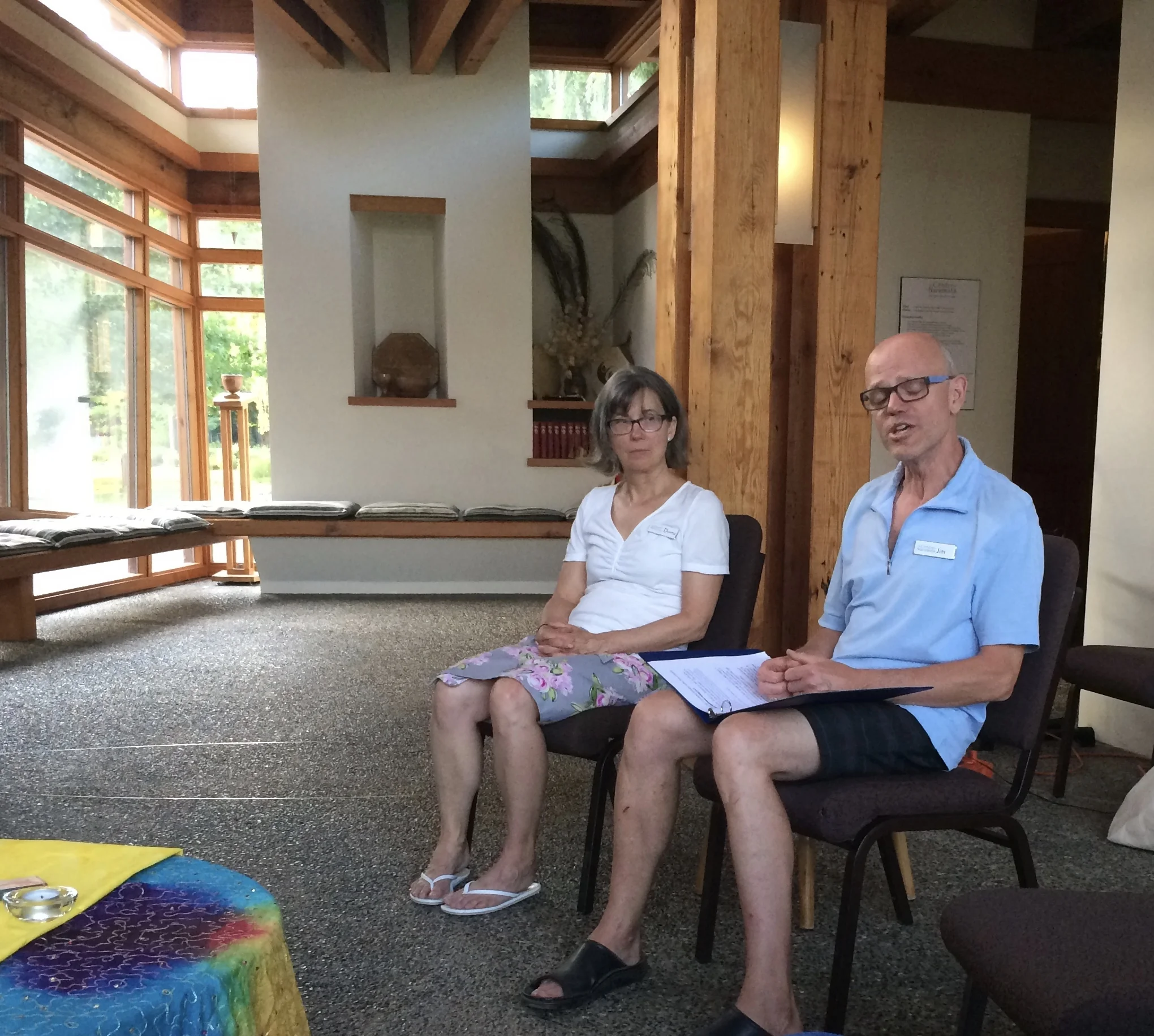Wednesday Sacred Pause, in the chapel with Jim and Donna Simpson