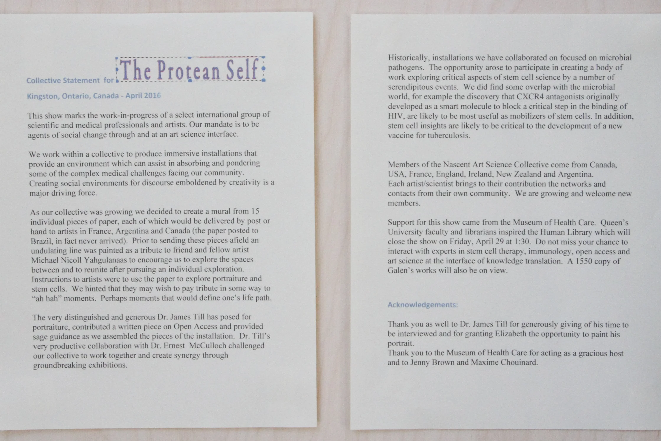 Collective Statement