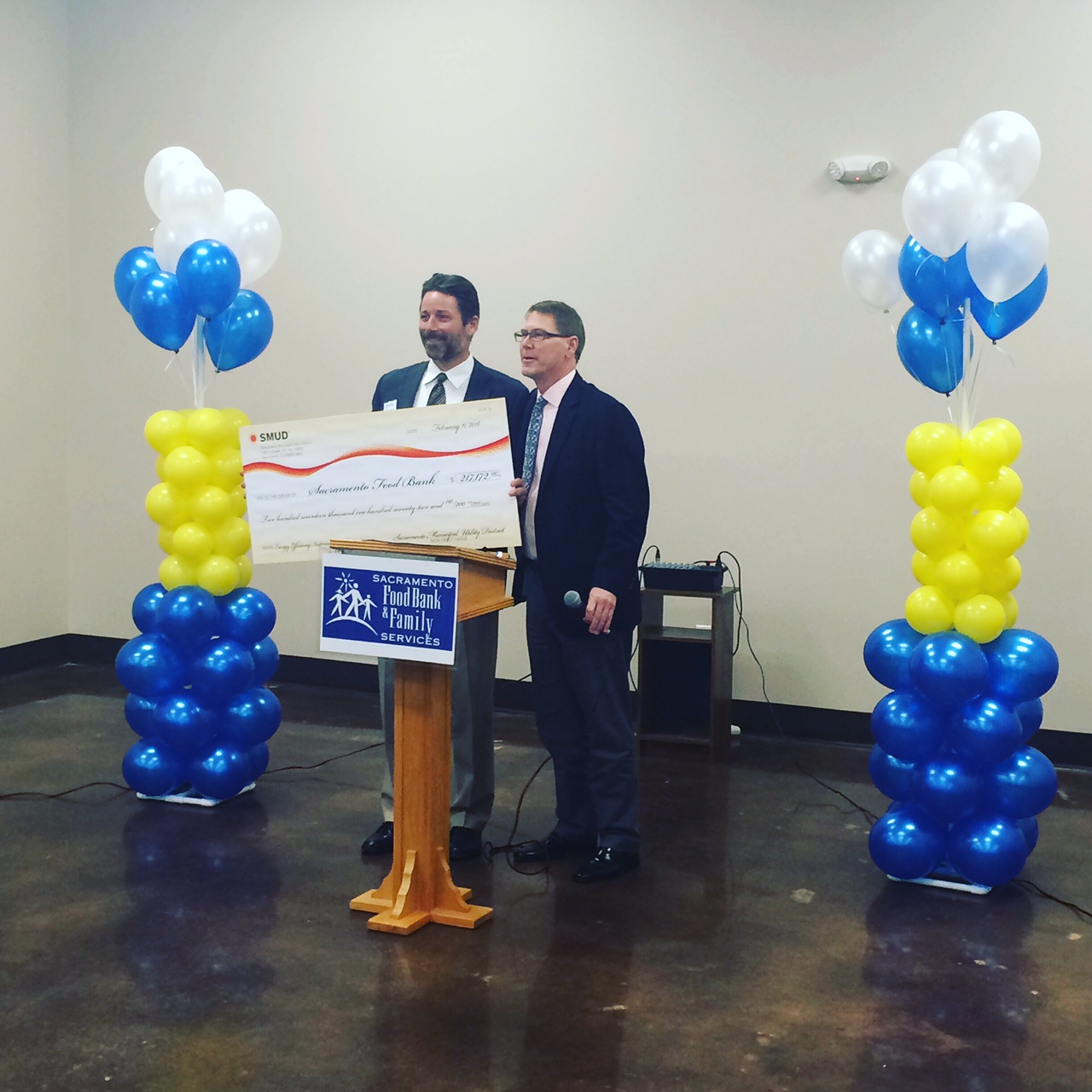 SMUD presented SFBFS with a generous check for $217,172! 
