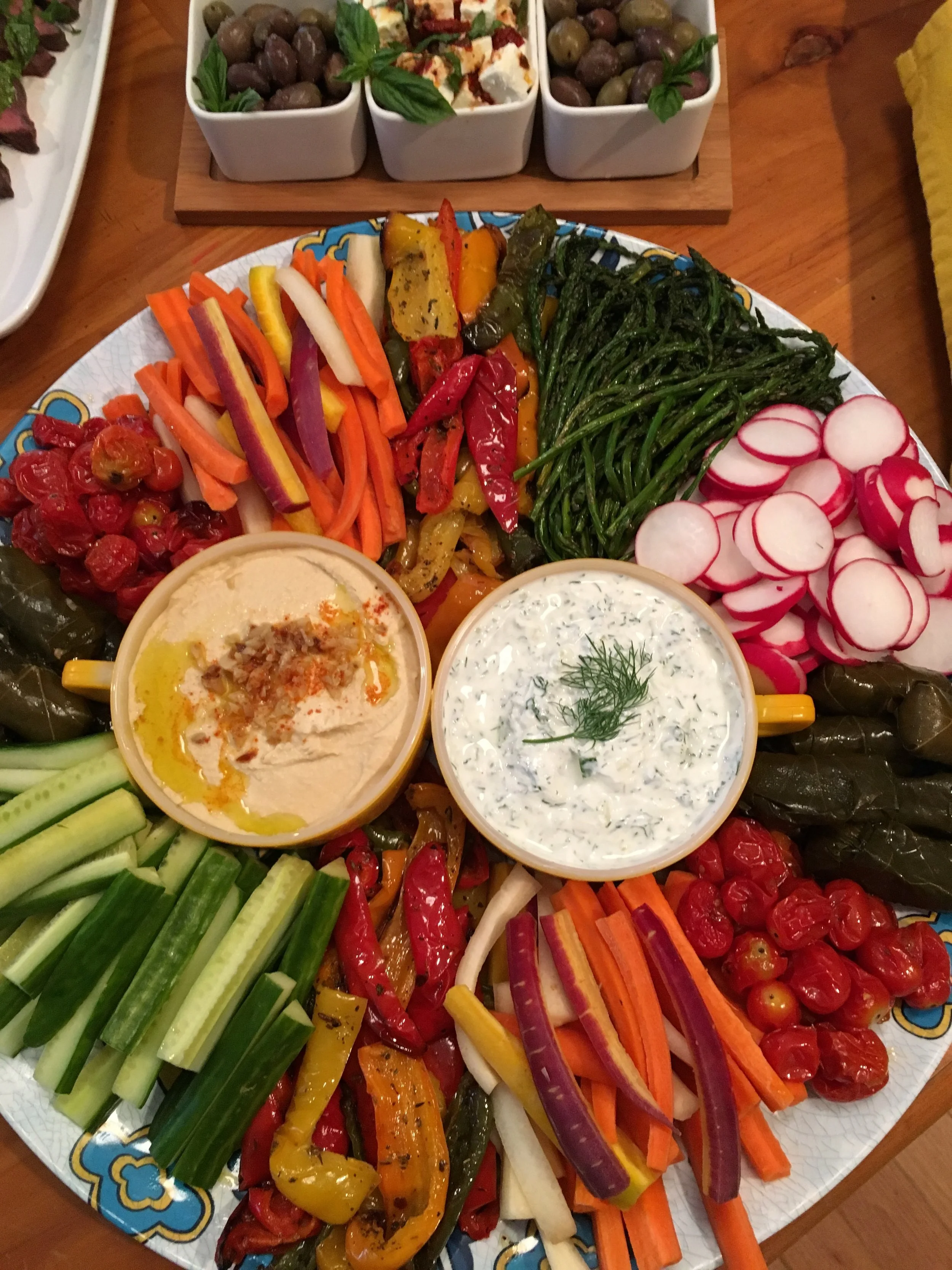 Mediterranean Platter with Hummus &amp; Tzatziki Dip