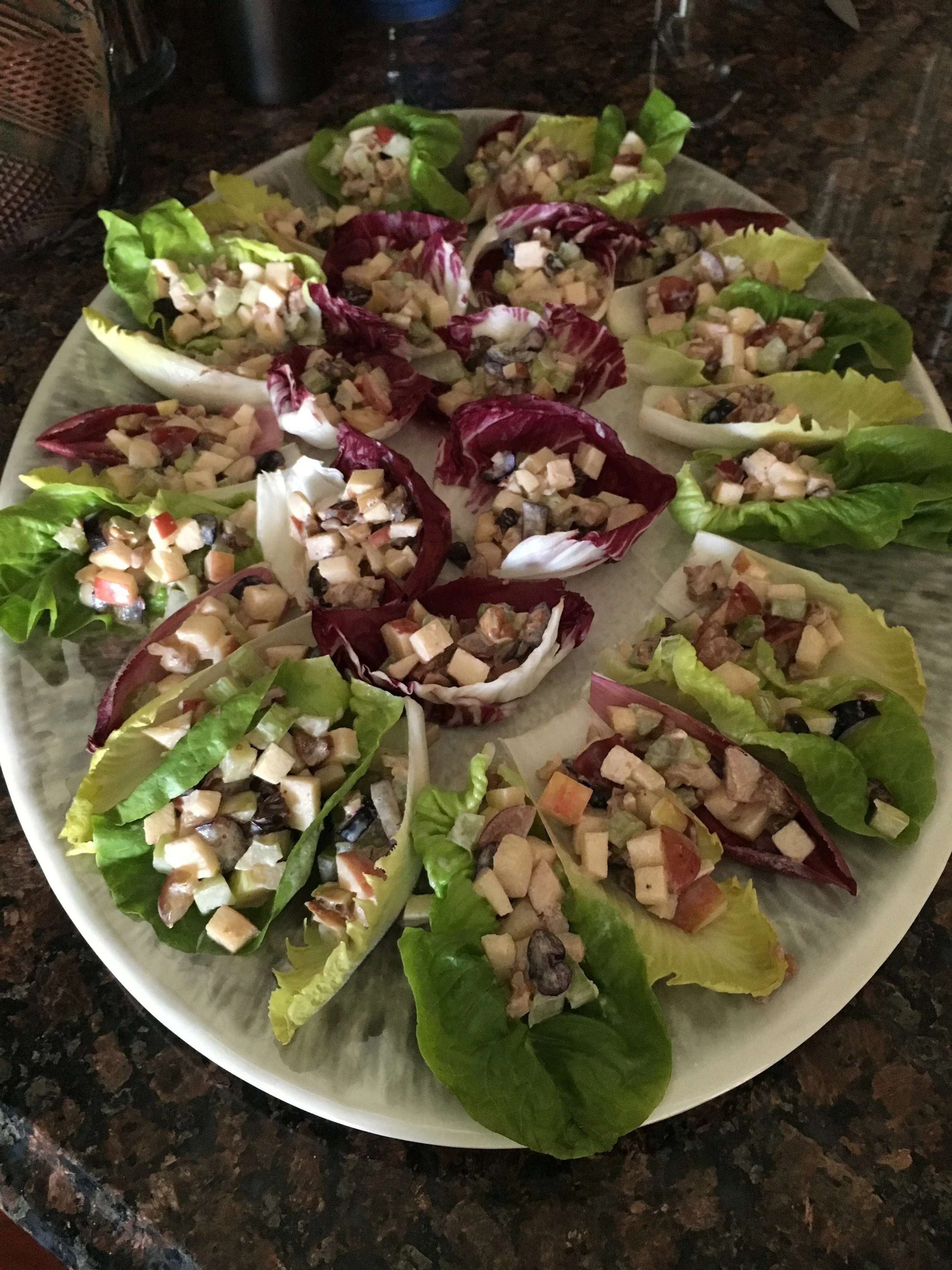 Waldorf Salad in lettuce cups