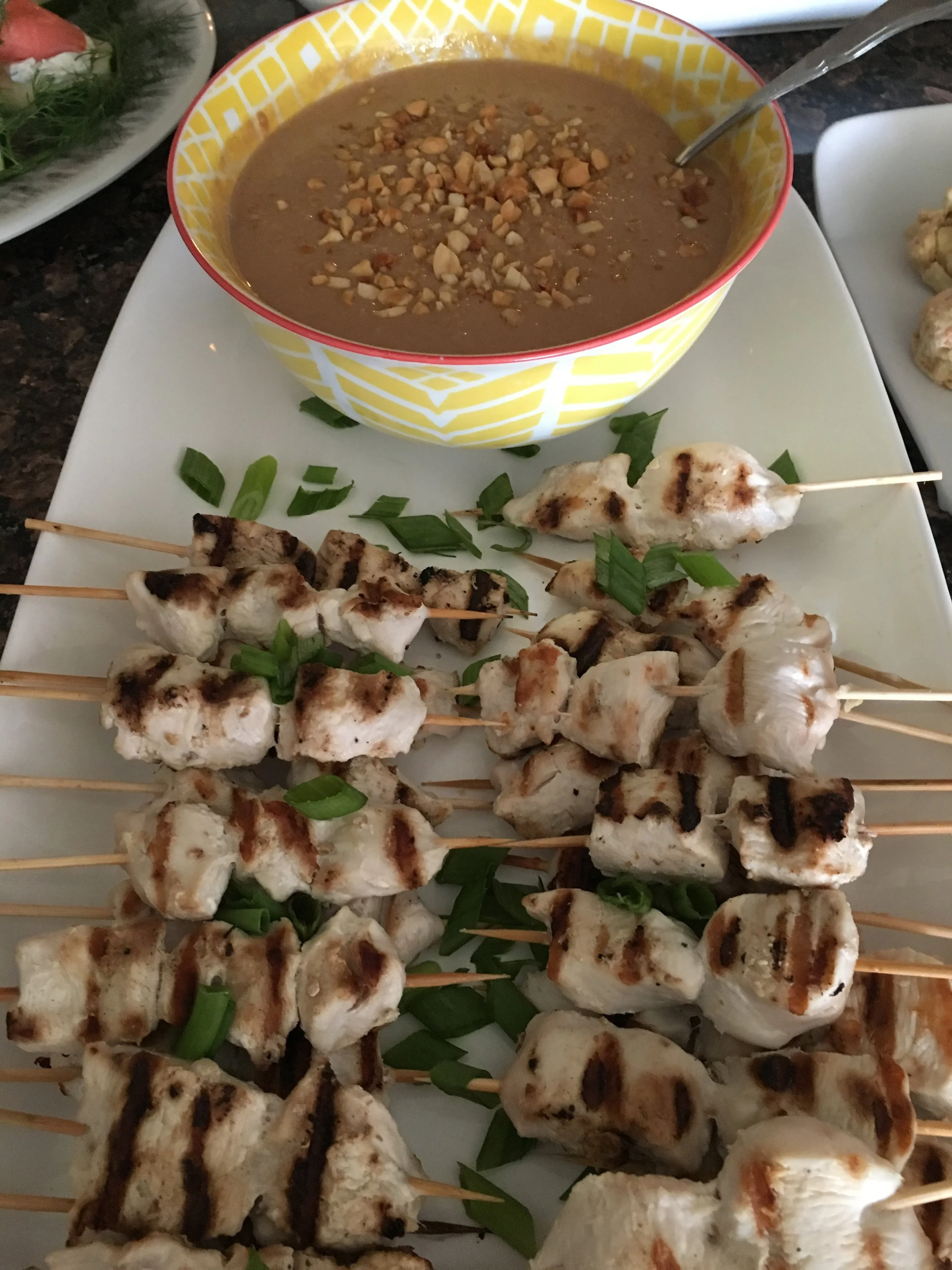 Coconut Chicken Skewers with Peanut Sauce