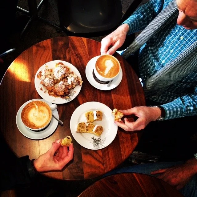 Such a tough job Stuart had at times lol. On this week's episode you'll hear him celebrating the foodie landscape of Vancouver, including amazing meals at Vij's and at Tojo's Restaurant. 
Here he is sampling the wares at Thomas Haas' Patisserie. 
@