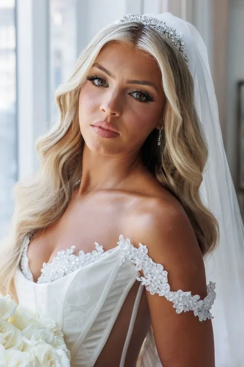 Award-winning wedding photographer Brian Delia captured an emotional documentary style wedding photo of Nicolette Wilson during bride prep. Wife of NFL quarterback Zach Wilson.