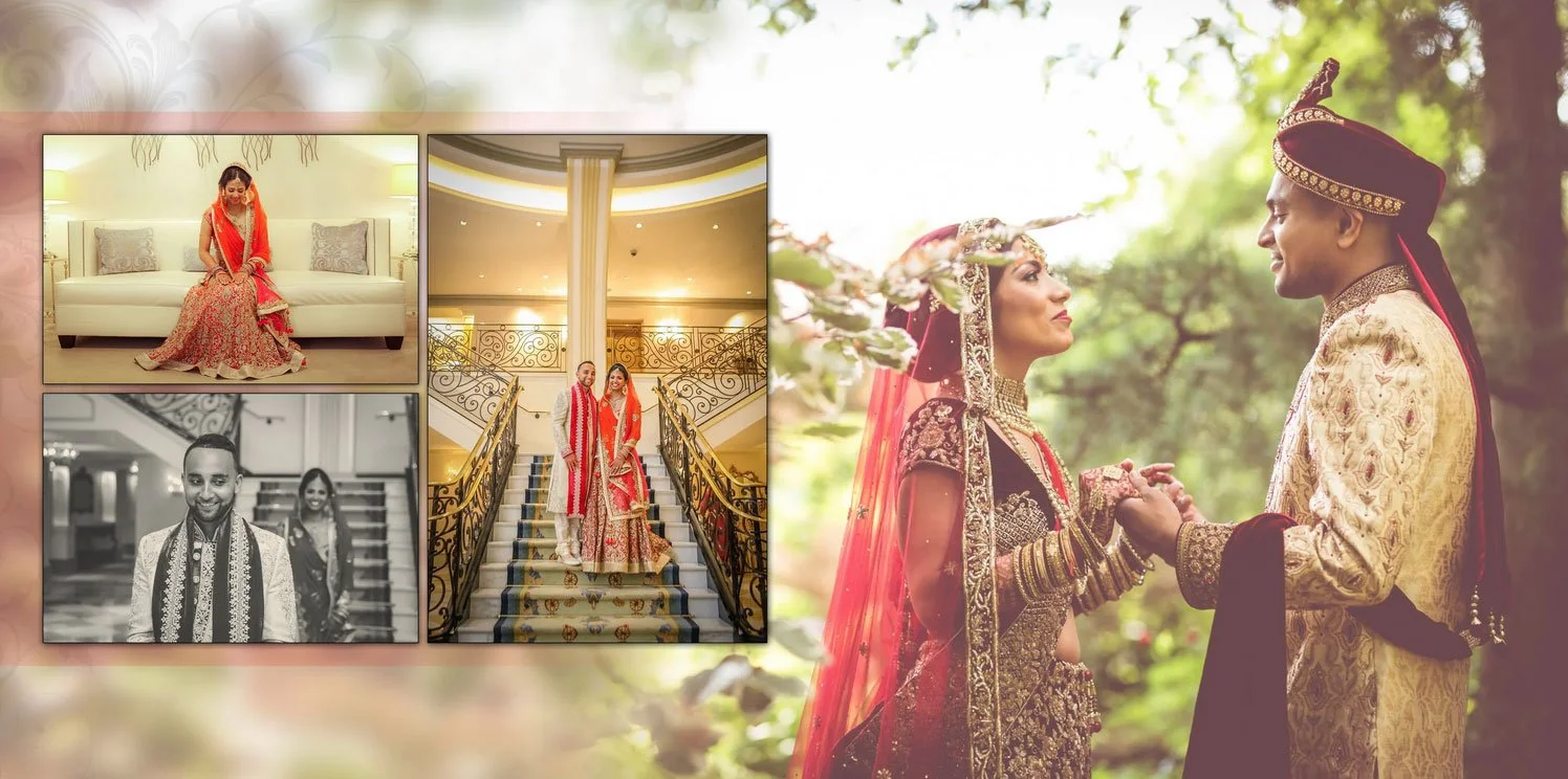 Indian bride & groom wedding photo collage at The Grove in Cedar Grove, NJ 
