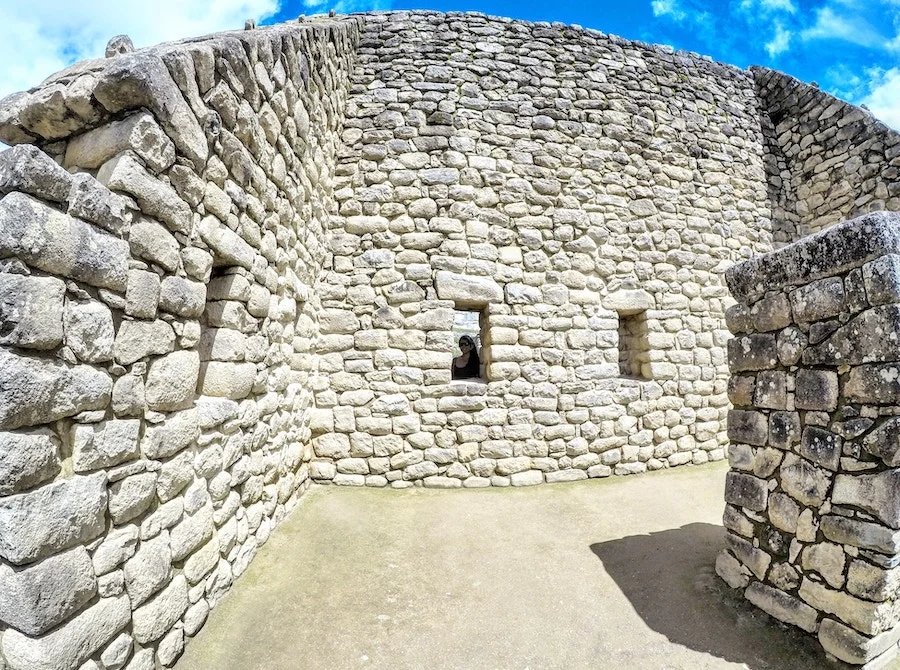 Stone walls at Machu Picchu, Peru. Photo by Martin Espinoza .