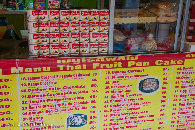 Thai pancake stall - choices galore!