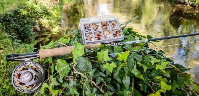 Totally at home on the banks of an English chalk stream - the Orvis Helios 3 F