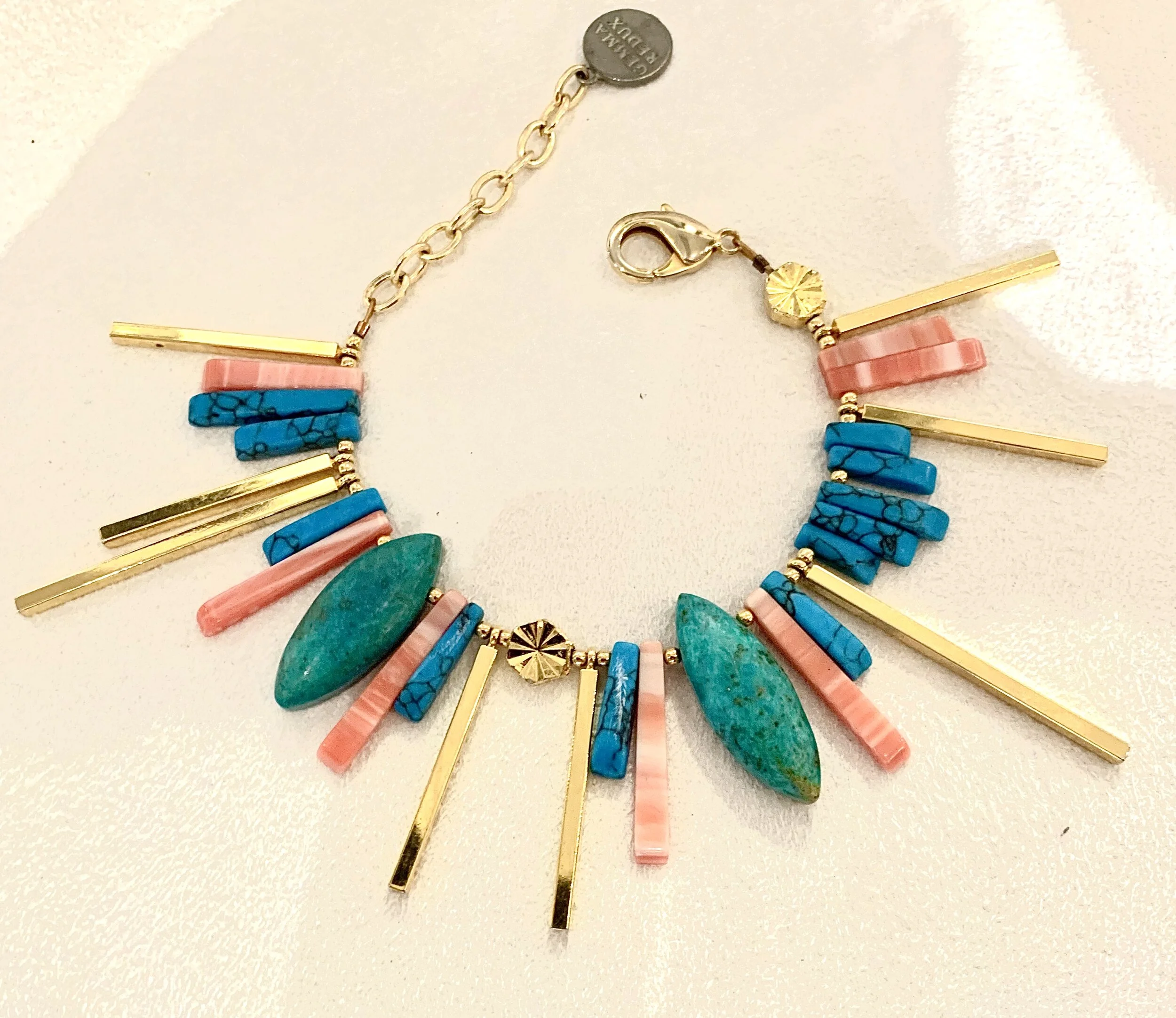 Turquoise & Coral Bracelet