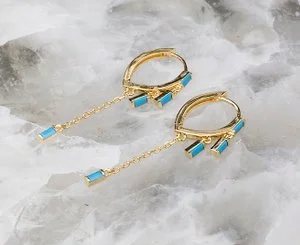 Sparkler Huggie, Turquoise