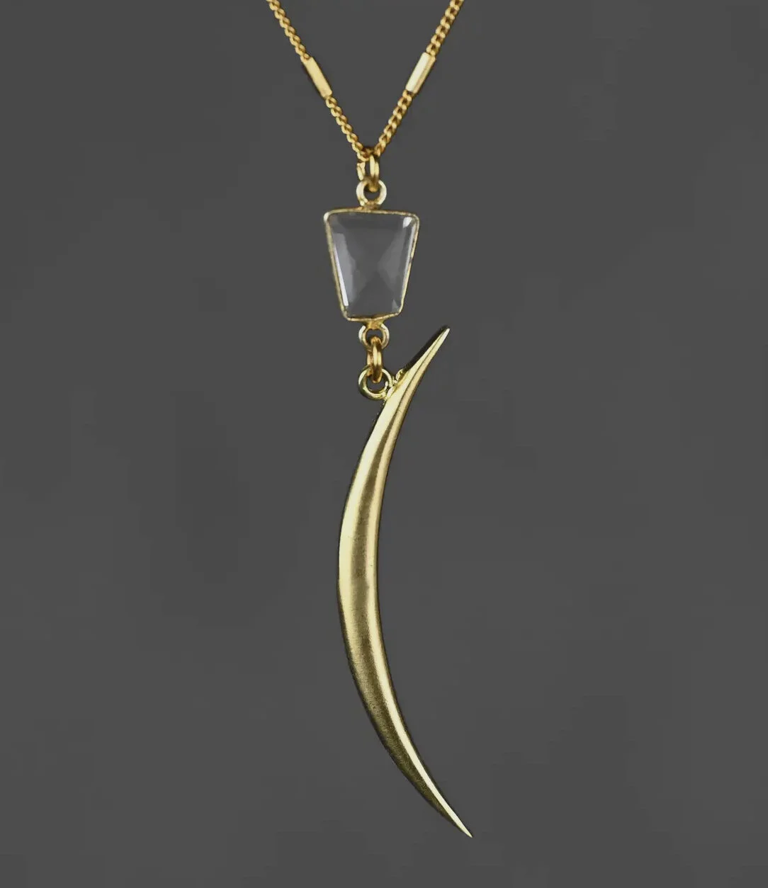 Cast Moon Necklace, Quartz