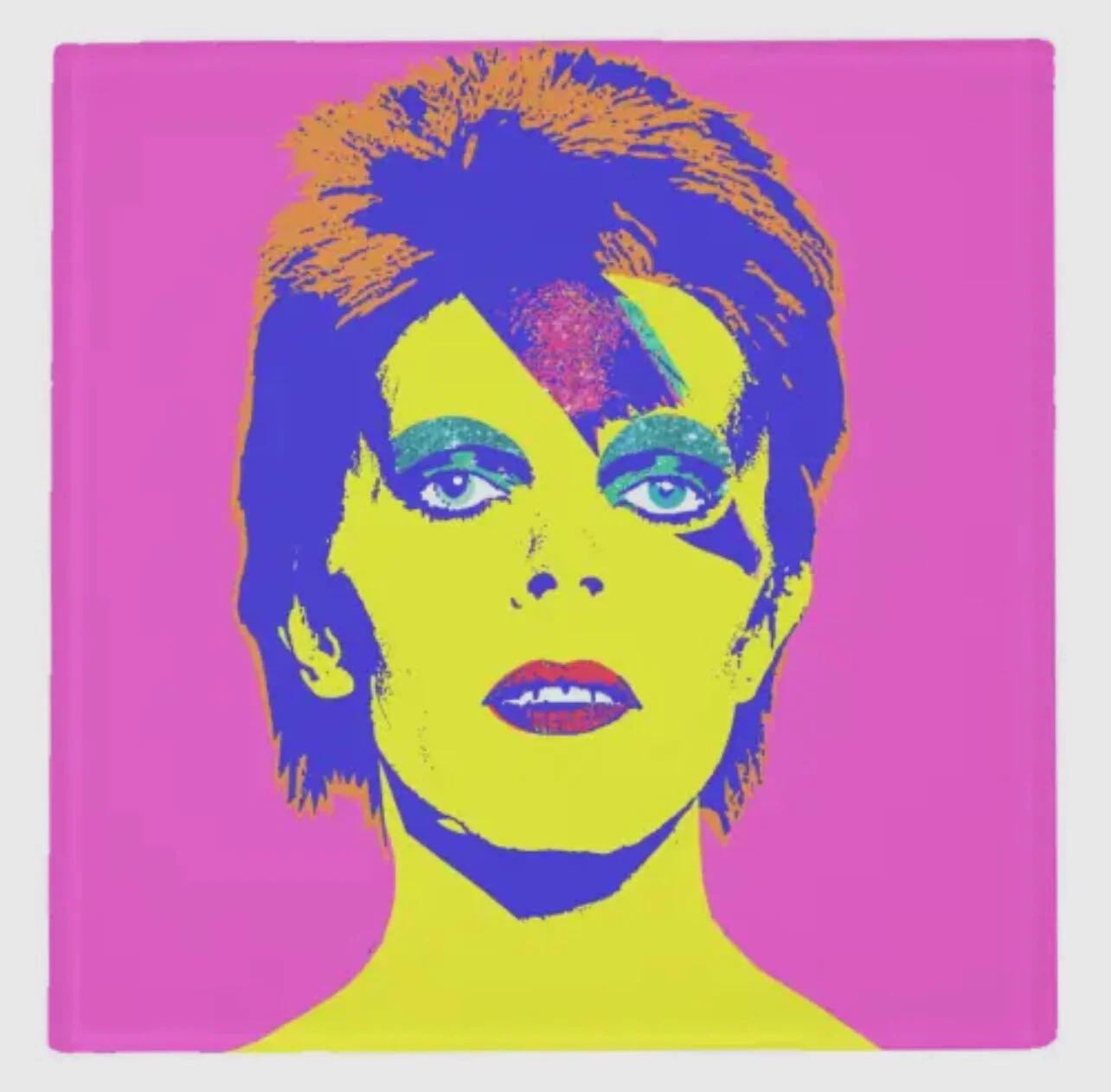 Neon Bowie Glass Coaster