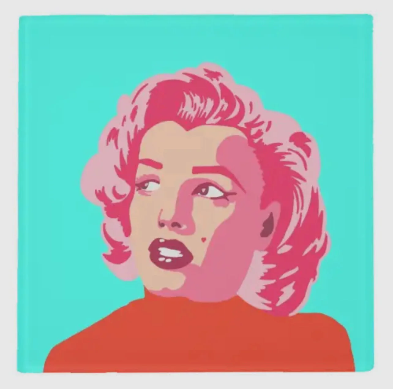 Blonde Bombshell Glass Coaster