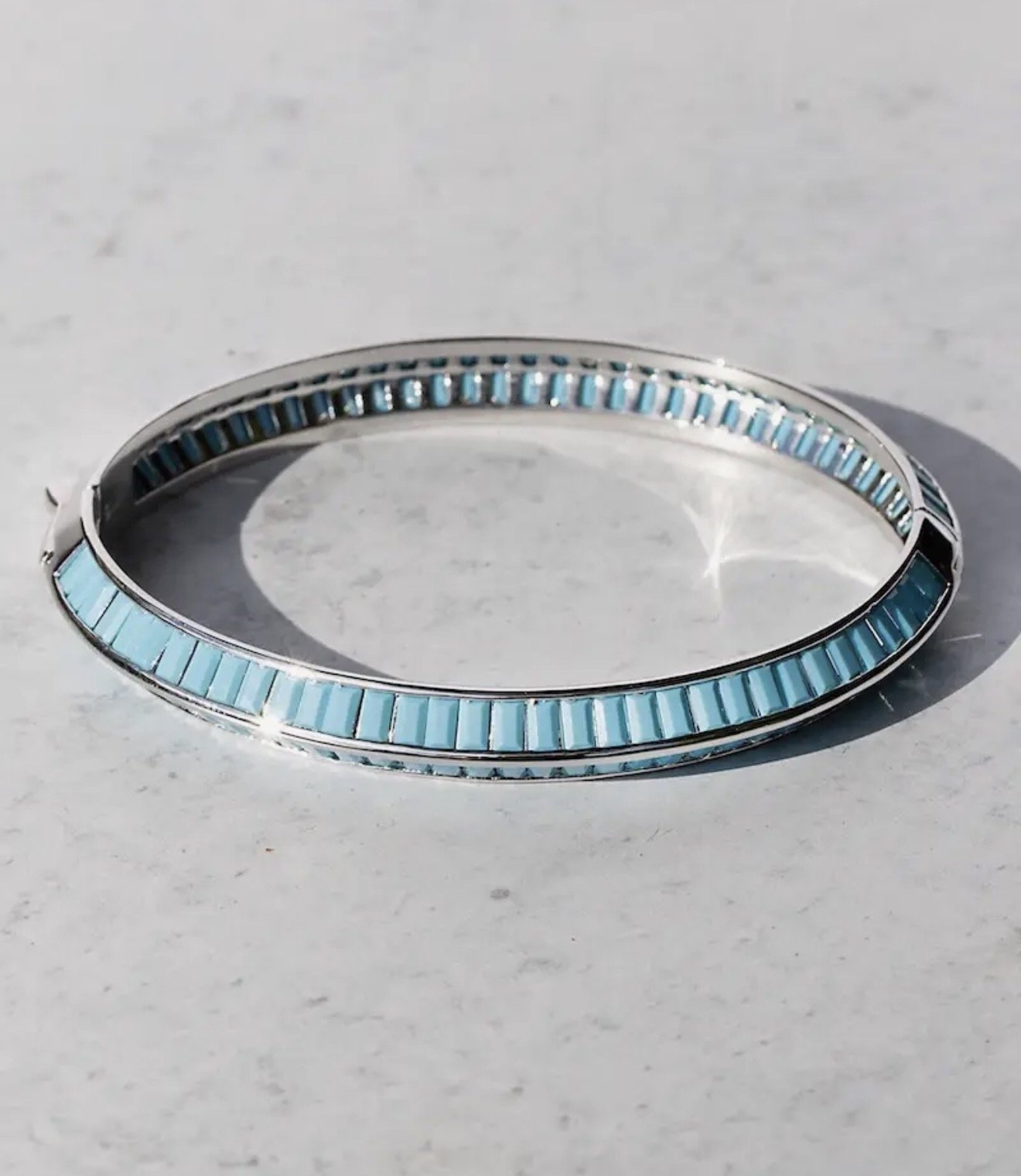 RAZOR EDGE BANGLE, SILVER & TURQUOISE