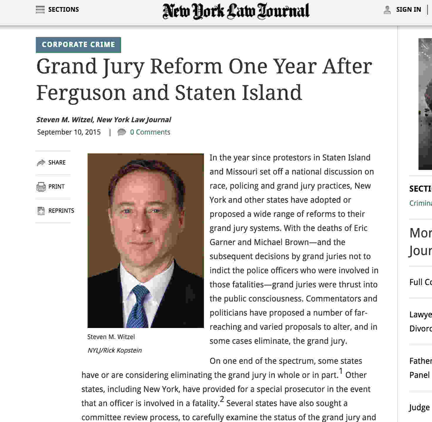 The status of statewide grand jury/prosecutor reforms