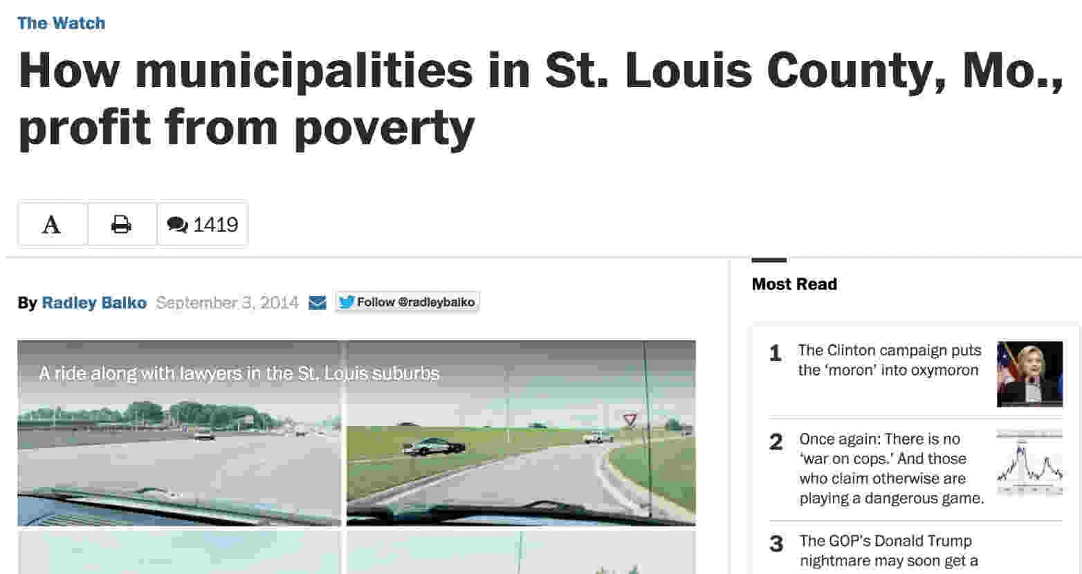 How police and the courts profit from low-income residents in St. Louis County
