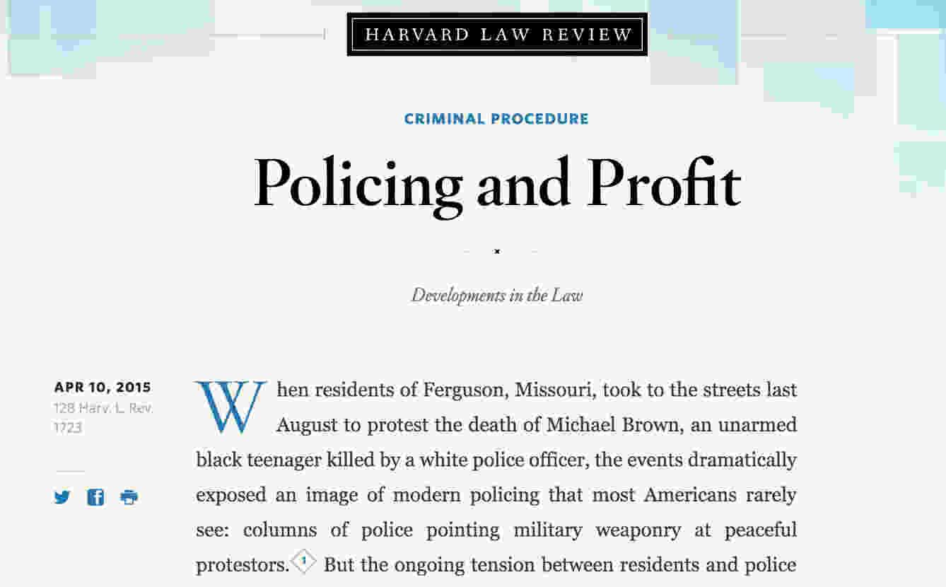 How profit incentives influence policing in Ferguson 