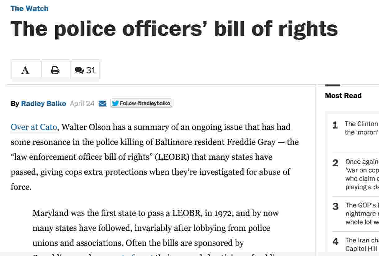 A history and overview of police officers' bills of rights