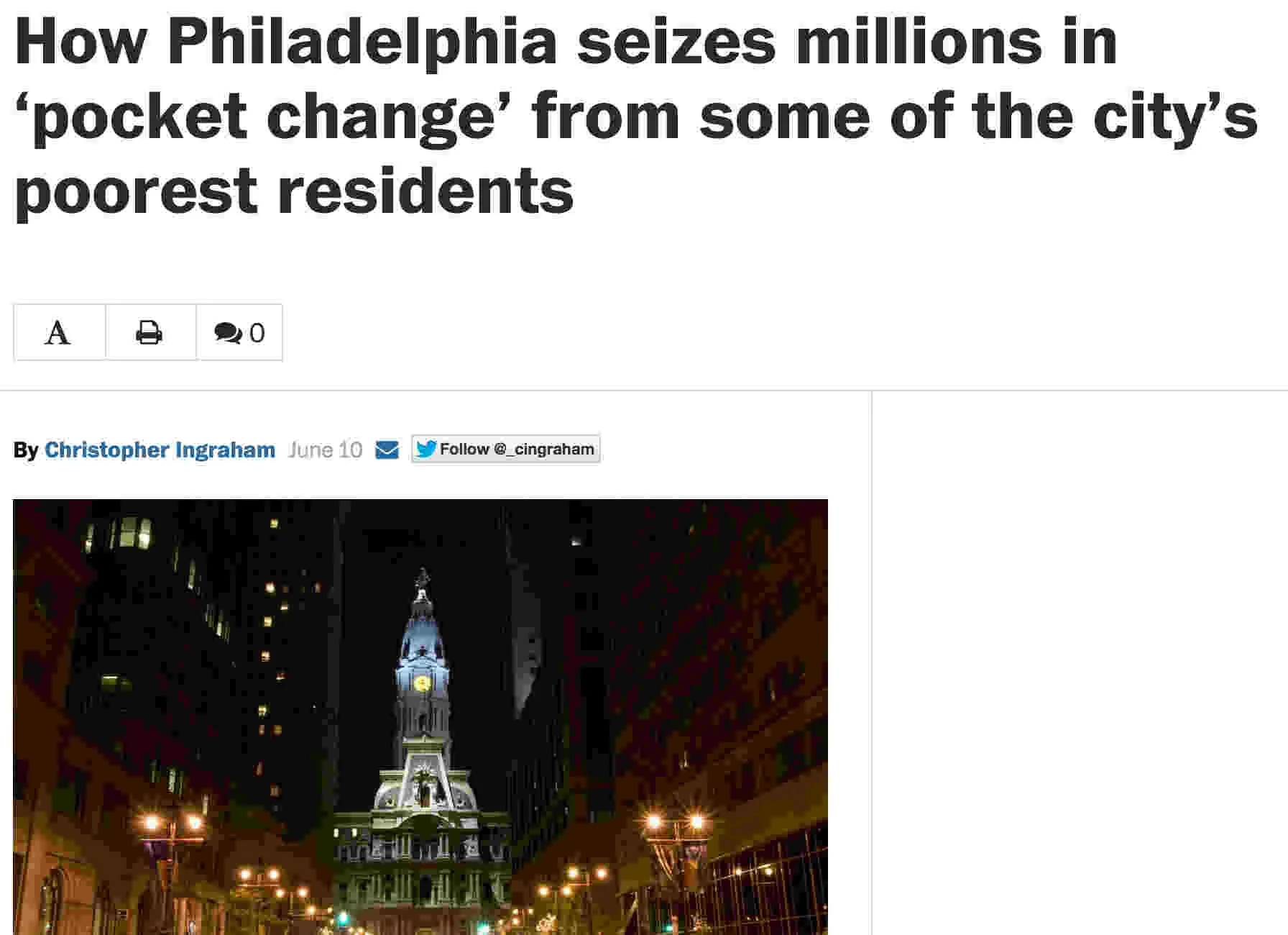 How Philadelphia police seize cash from poor, black people