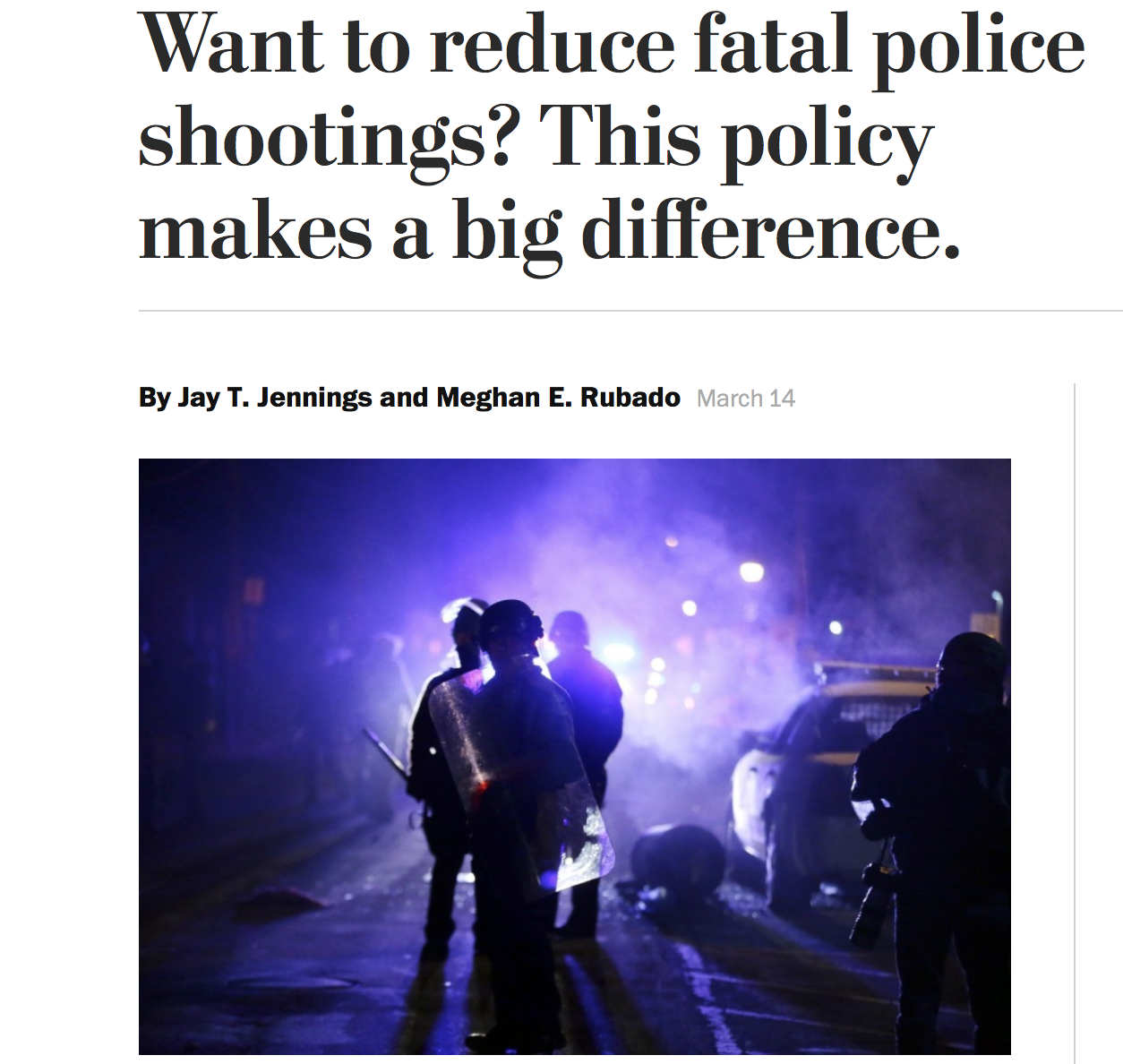 How comprehensive reporting requirements reduce police shootings
