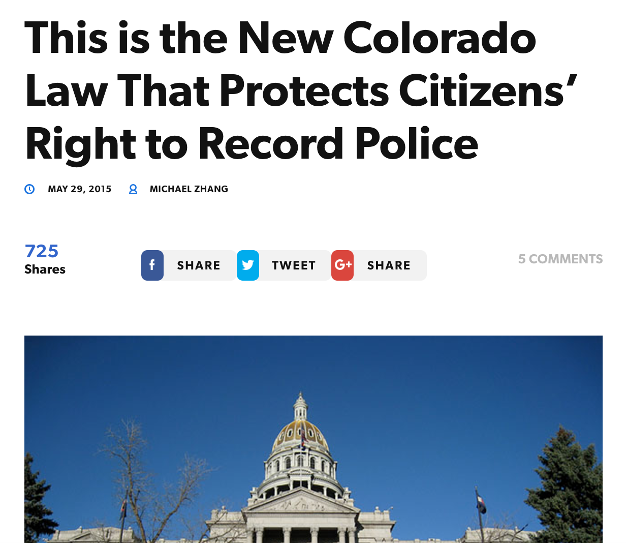 How Colorado Strengthened Civilians' Right to Film the Police