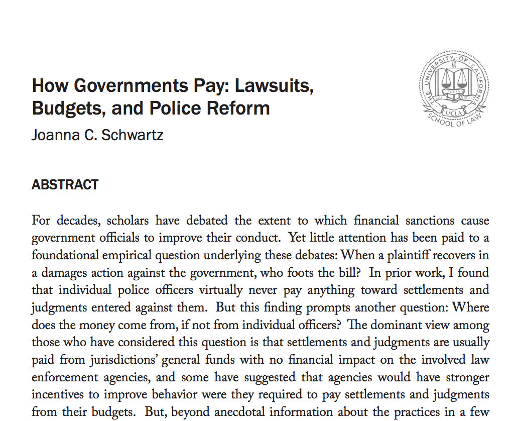 Different Ways Governments Pay Police Misconduct Settlements 