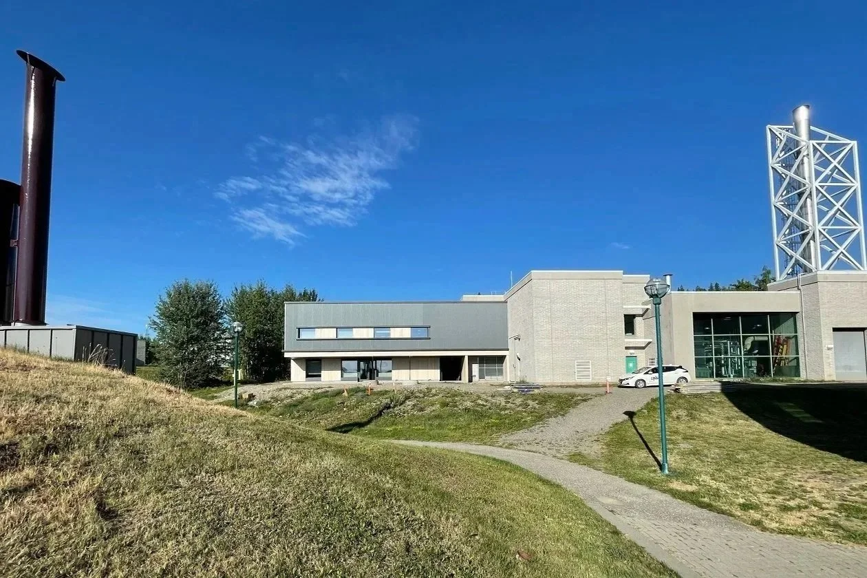  View of site looking west with FMB addition to the power plant.   