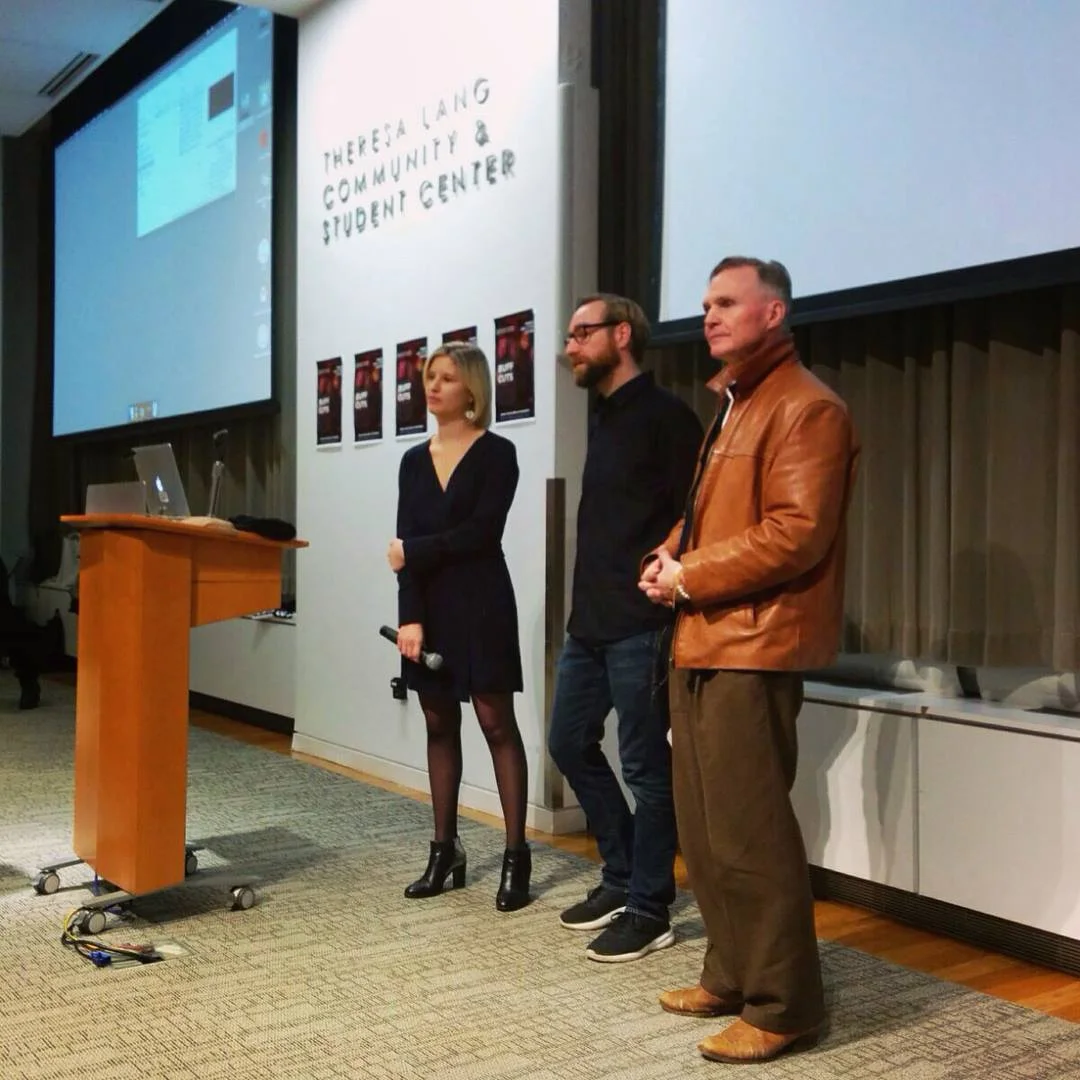  Julie Deffet, Marcin Kapron and Curtis Nielsen at The New School in New York 