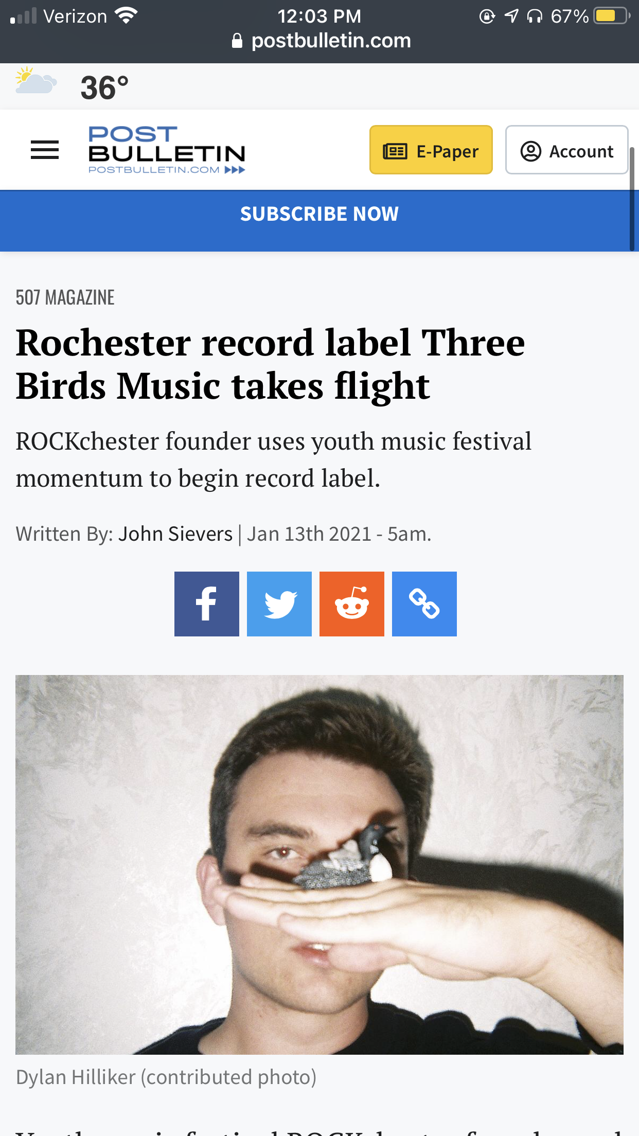 507 Magazine: "Rochester record label Three Birds Music takes flight"