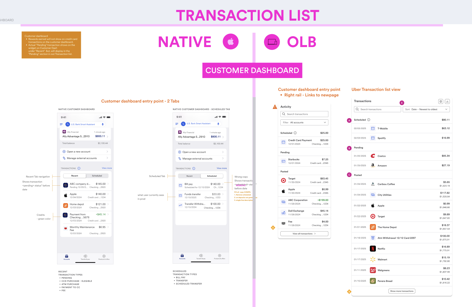 Transaction List comparison