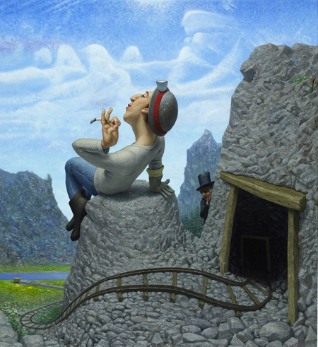  The Shaft, Miner Resting by Michael Abraham