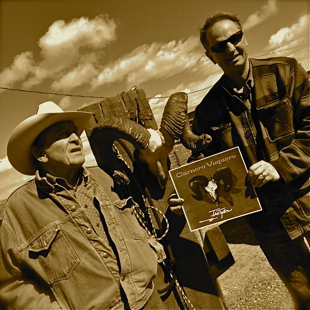 Paul shows Ian Tyson what the finished album will look like at the T-Y ranch in the Spring of 2015.