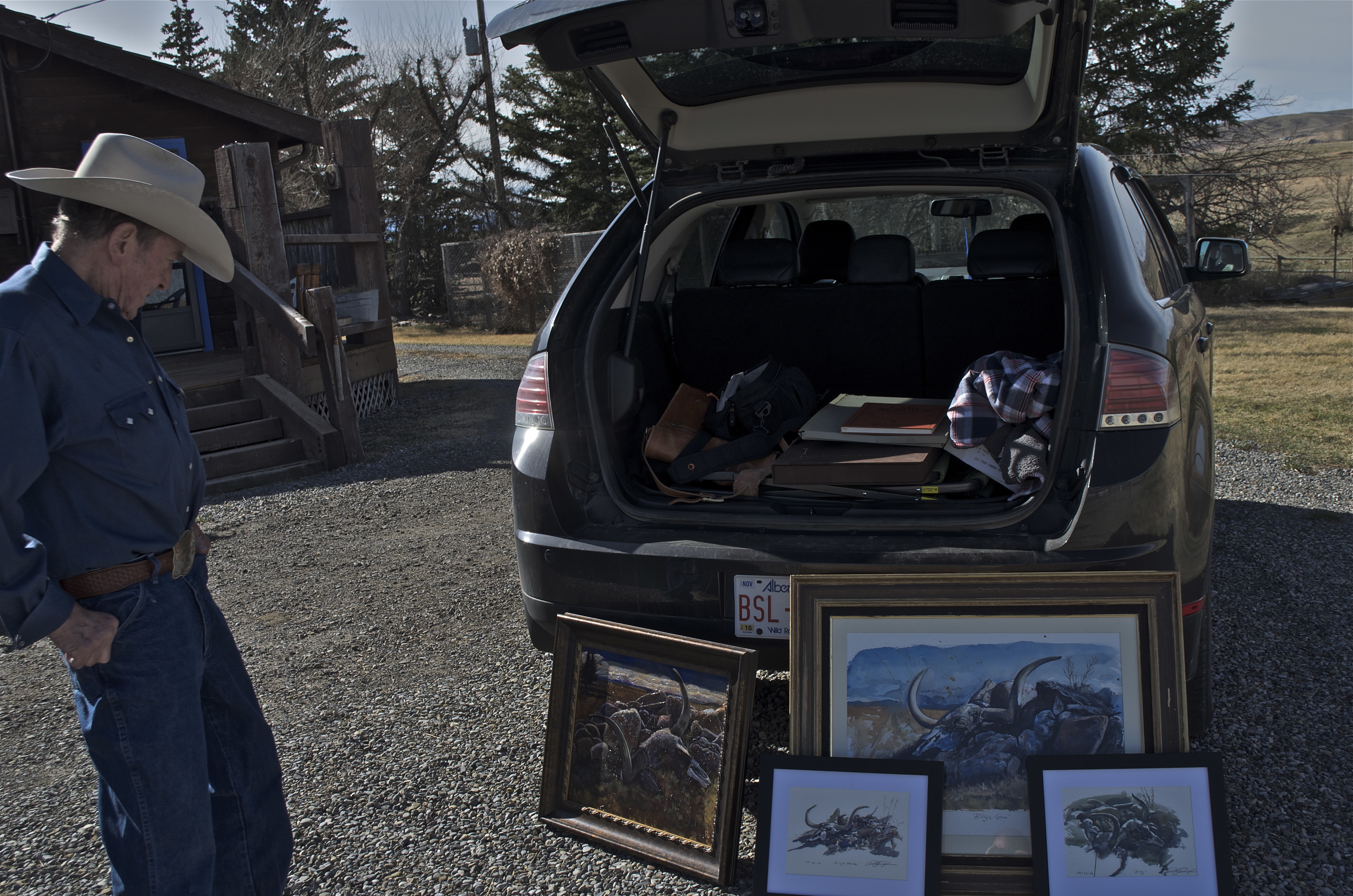 Ian inspects the framed up Billy Series.