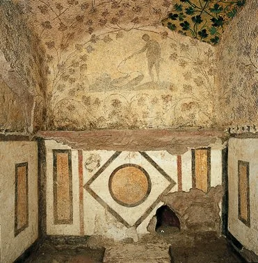 The tomb of the Julii (Julius Tarpeianus), or "Cristo Sole", Christ the Sun or the Christian Mausoleum. The Vatican, Rome.