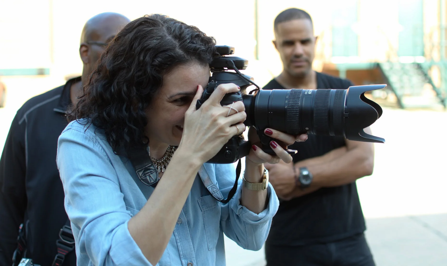  A student working my camera for a few shots. (Gotta choke up on that lens!) 